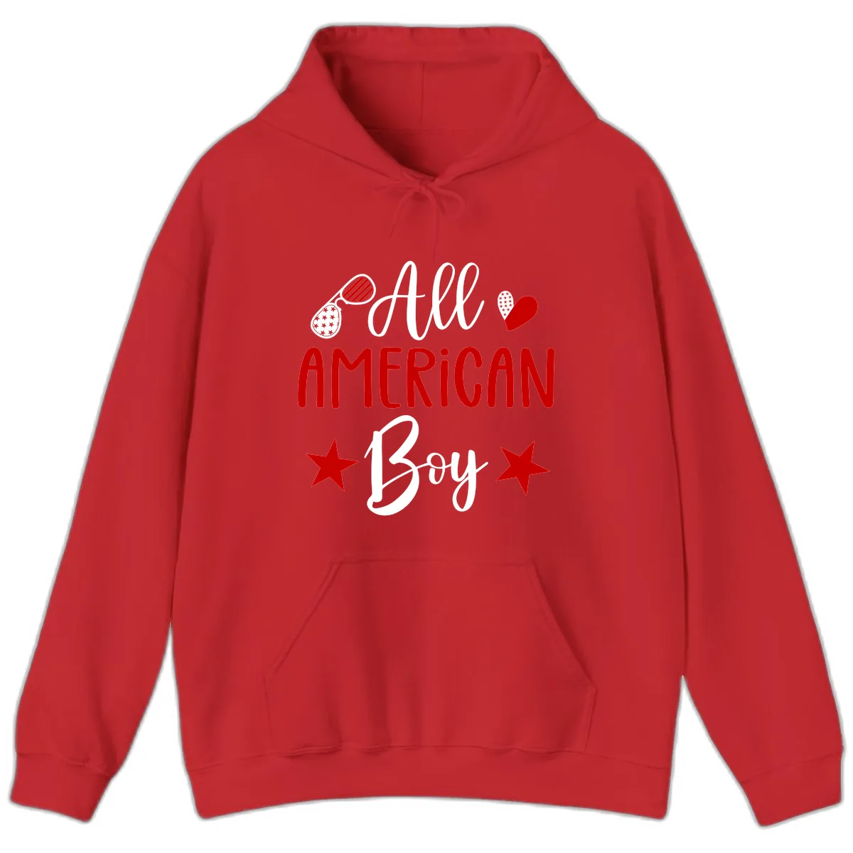 All American Boy Patriotic Fourth Of July Hoodie in Red