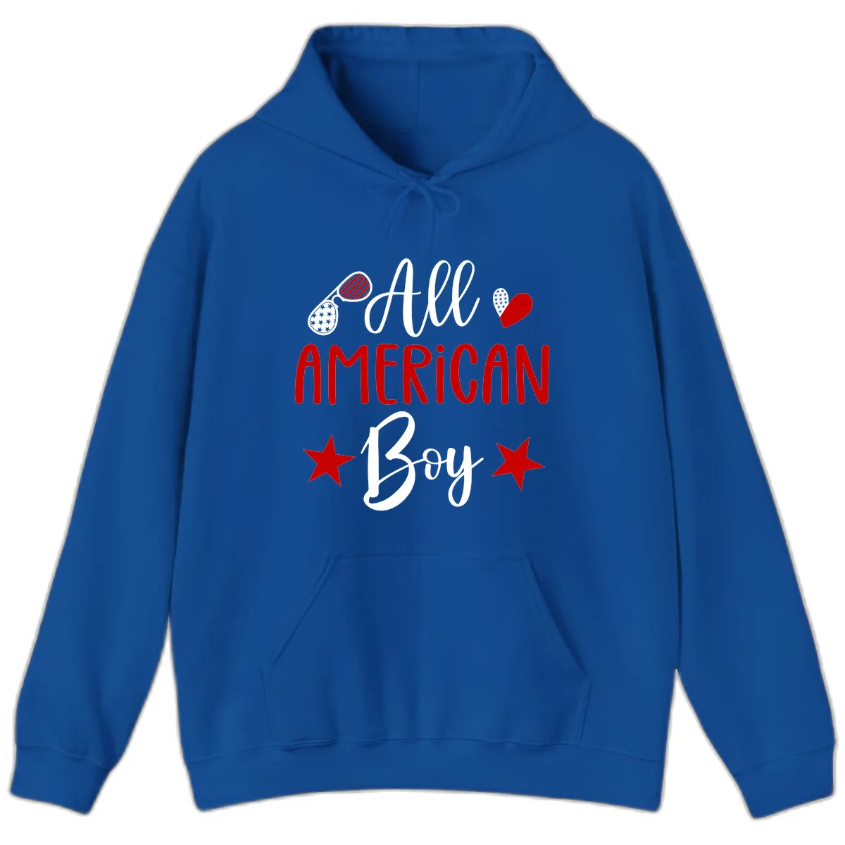 All American Boy Patriotic Fourth Of July Hoodie in Royal