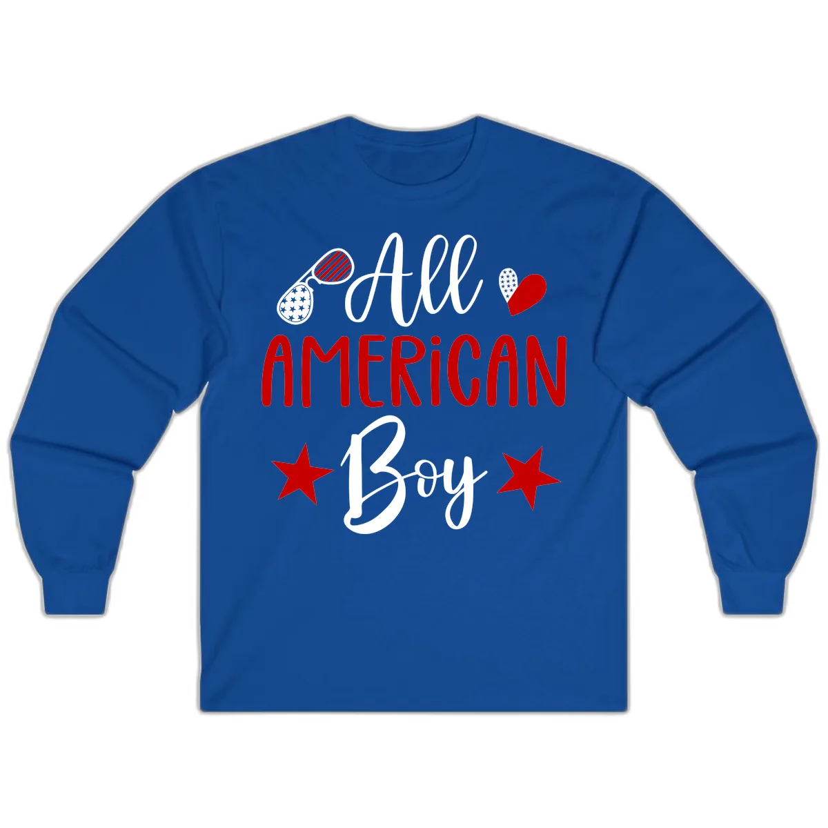 All American Boy Patriotic Fourth Of July Long Sleeve in Royal