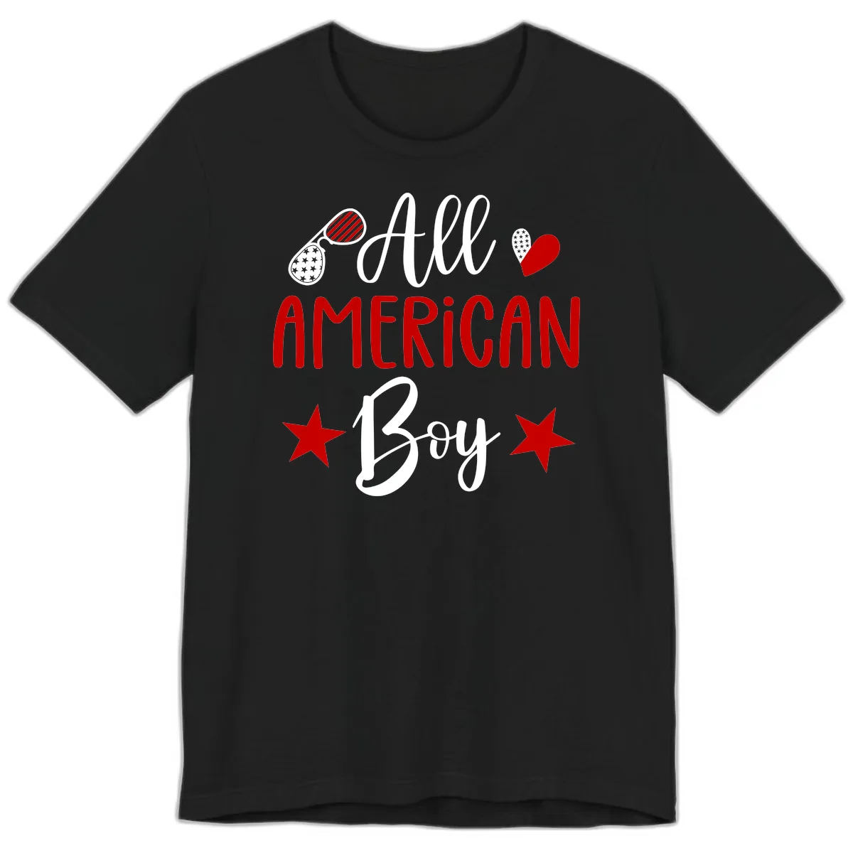 All American Boy Patriotic Fourth Of July Premium T-Shirt in Black