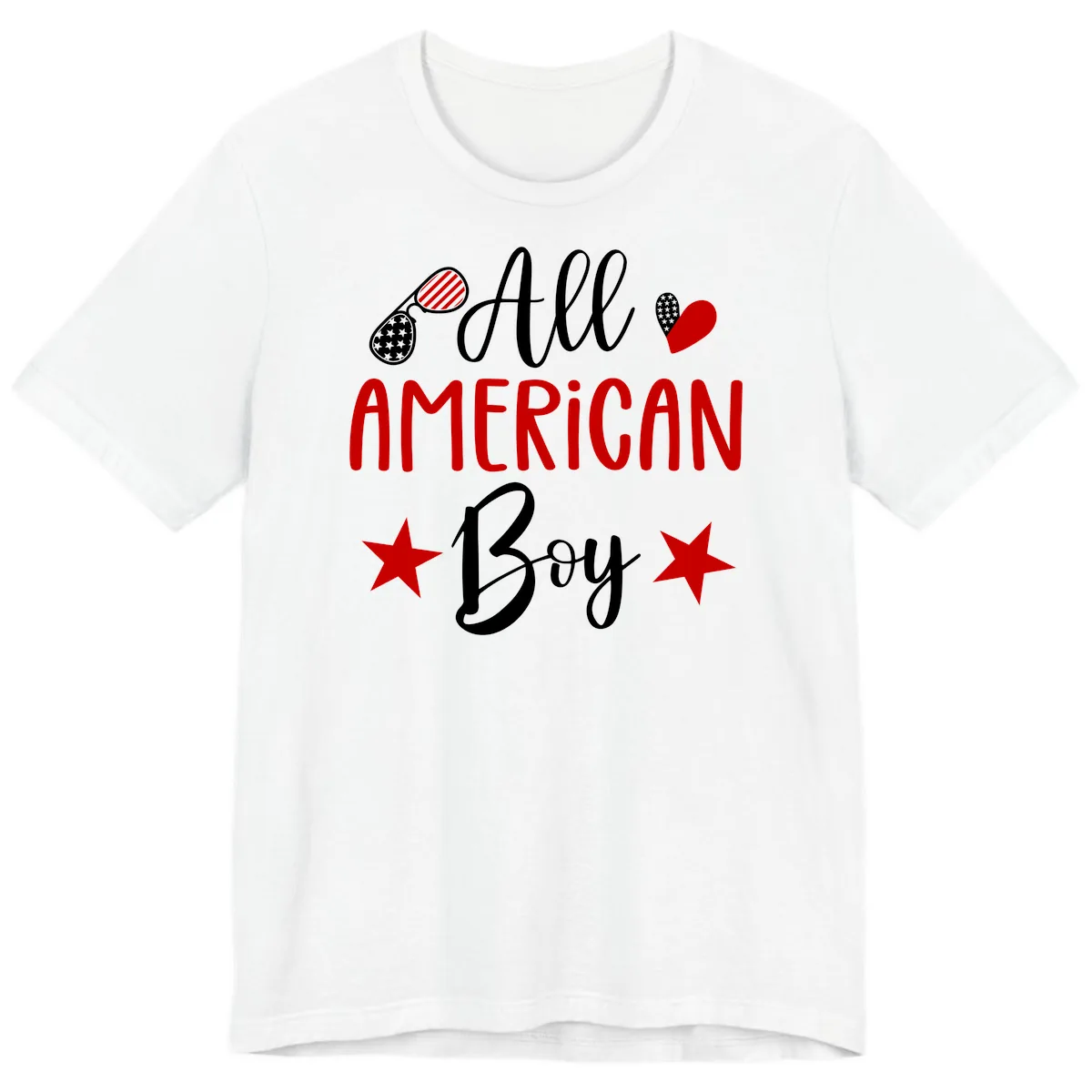 All American Boy Patriotic Fourth Of July Premium T-Shirt in White