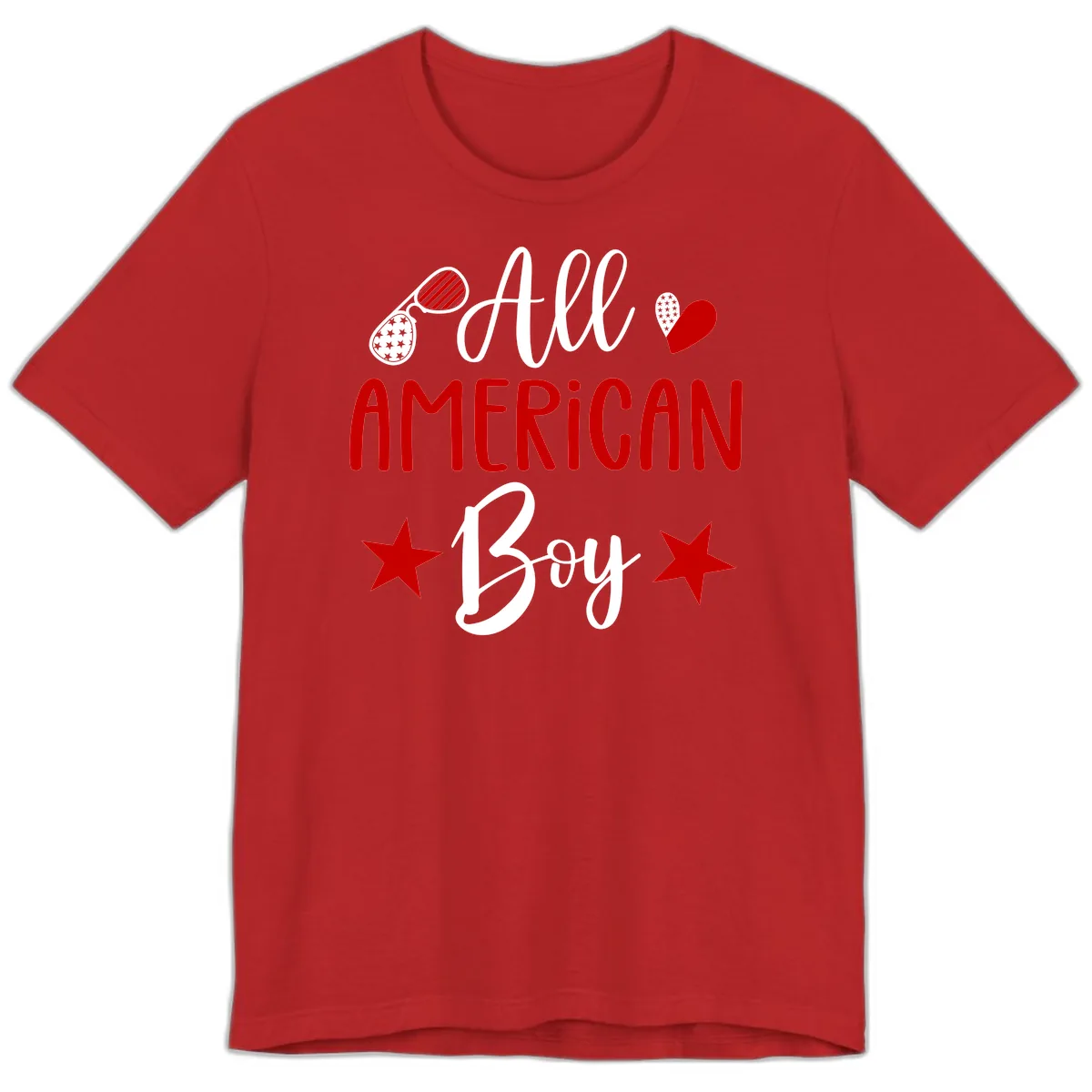 All American Boy Patriotic Fourth Of July Premium T-Shirt in Red