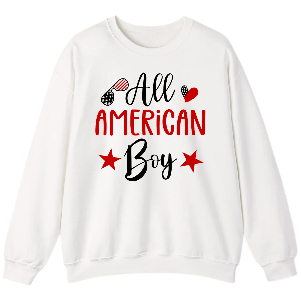All American Boy Patriotic Fourth Of July Sweatshirt in White