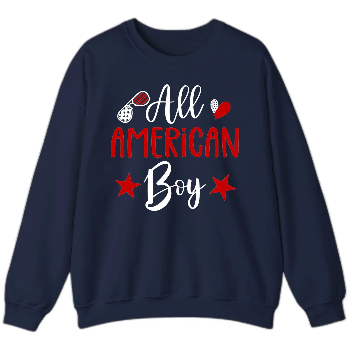 All American Boy Patriotic Fourth Of July Sweatshirt in Navy