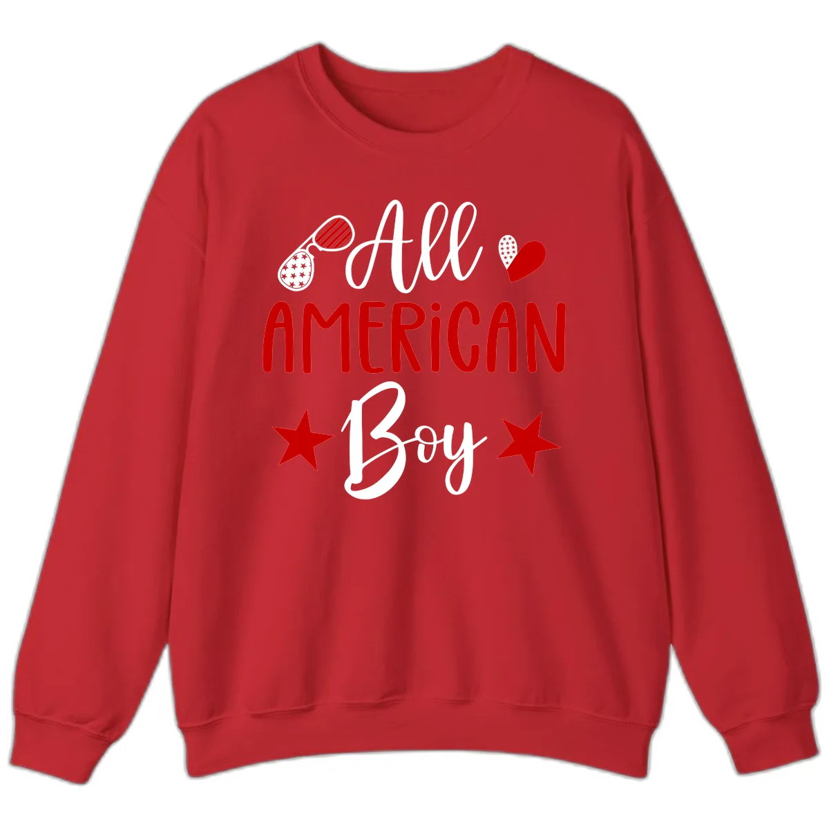 All American Boy Patriotic Fourth Of July Sweatshirt in Red