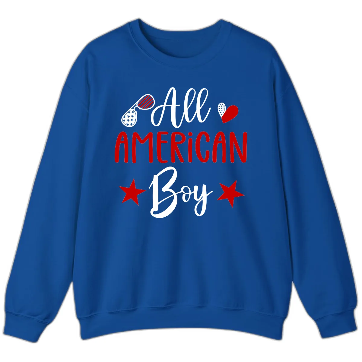 All American Boy Patriotic Fourth Of July Sweatshirt in Royal