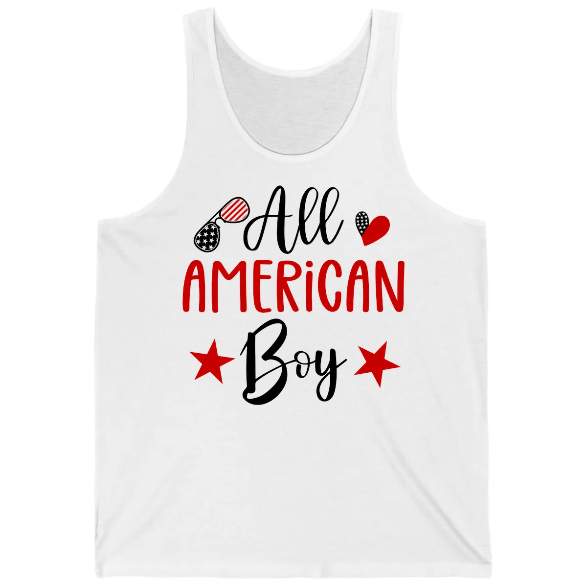All American Boy Patriotic Fourth Of July Tank in White