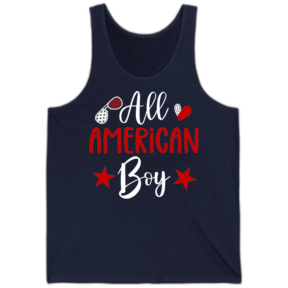 All American Boy Patriotic Fourth Of July Tank in Navy