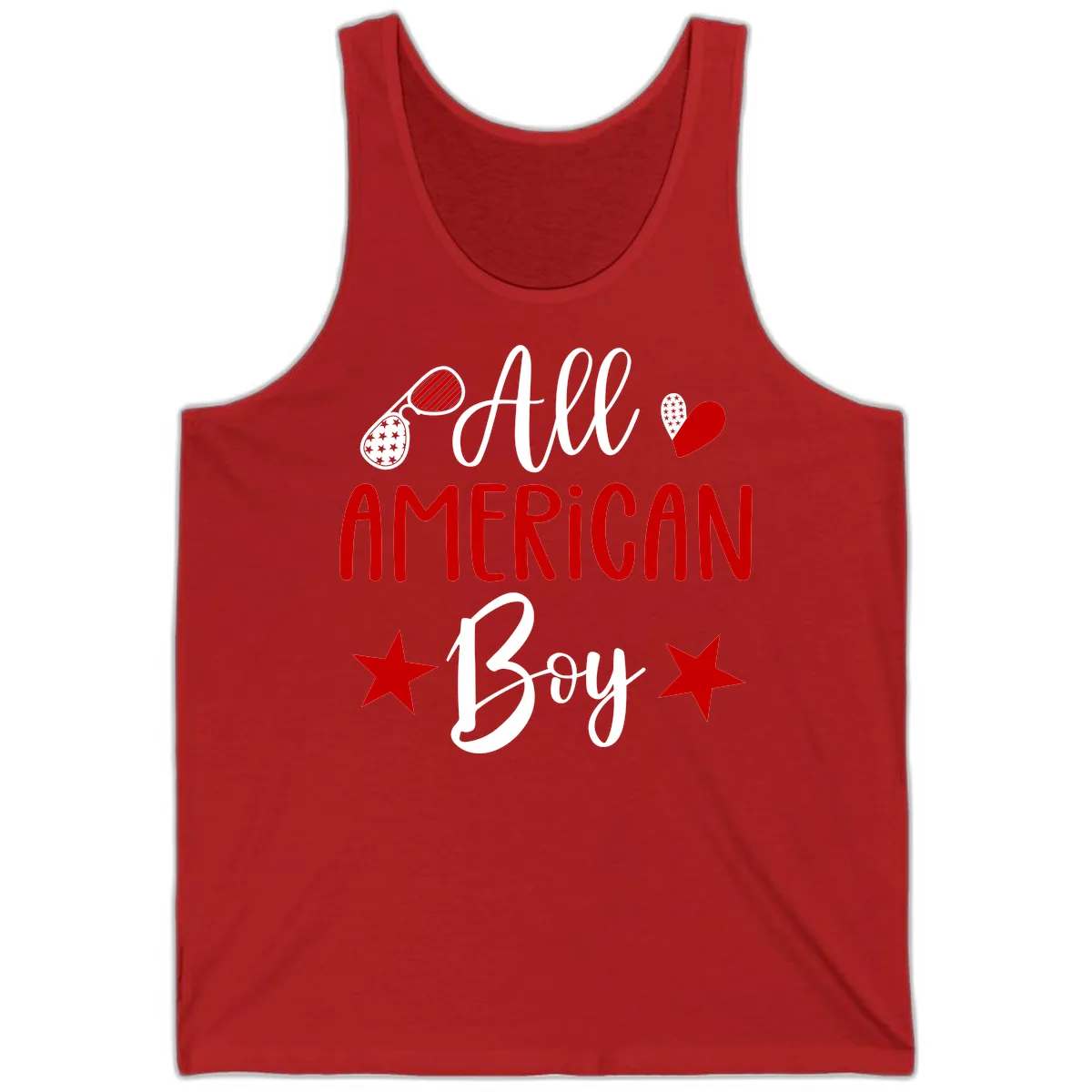 All American Boy Patriotic Fourth Of July Tank in Red
