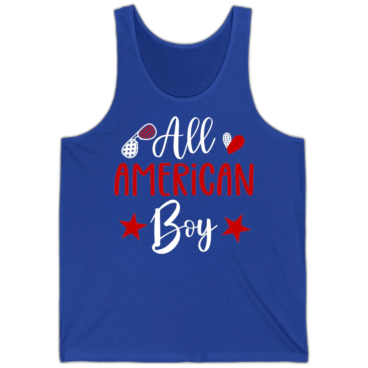 All American Boy Patriotic Fourth Of July Tank in True Royal