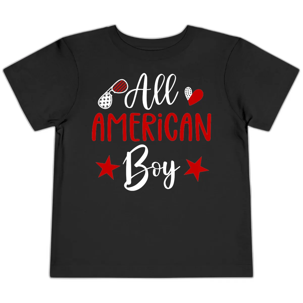 All American Boy Patriotic Fourth Of July Toddler T-Shirt in Black