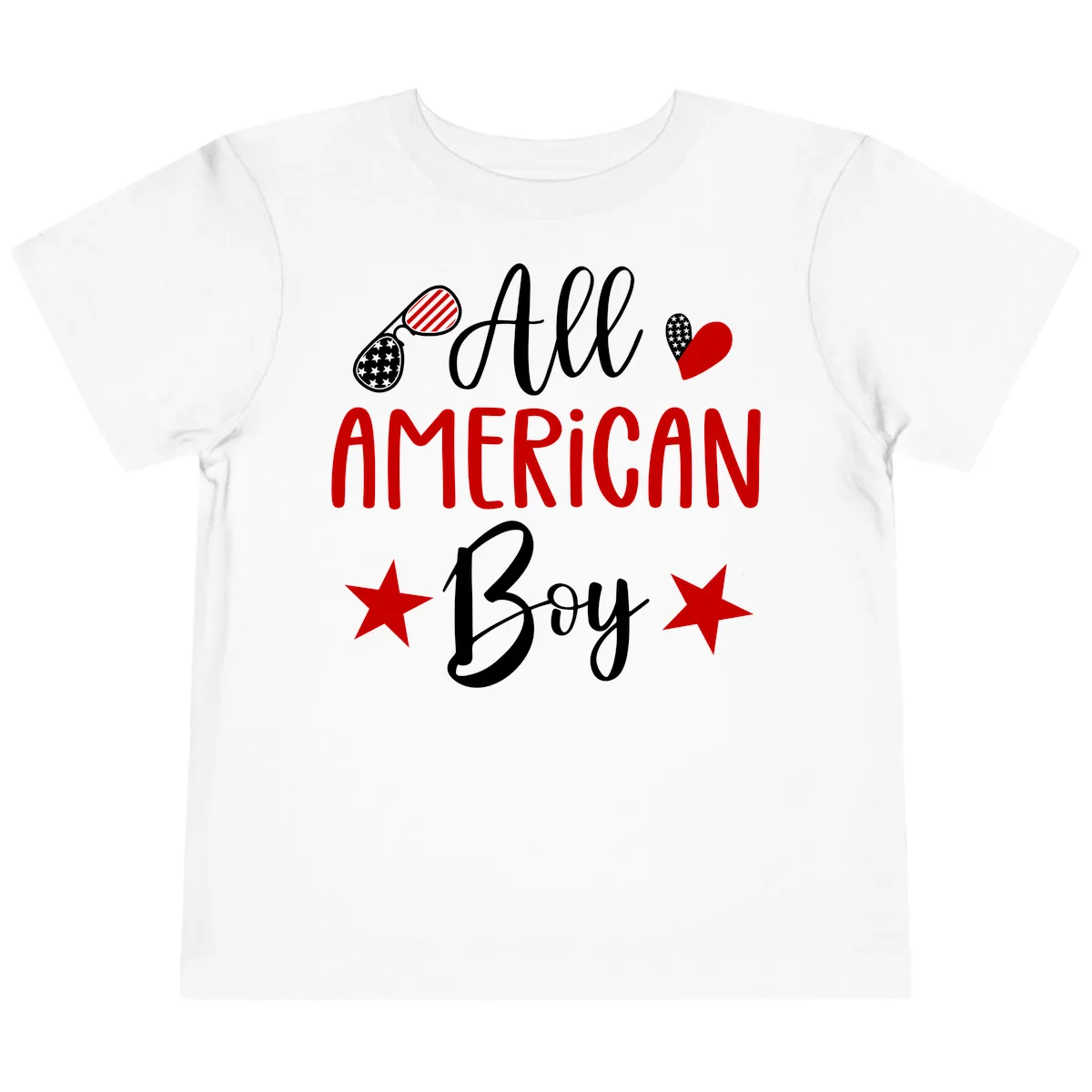 All American Boy Patriotic Fourth Of July Toddler T-Shirt in White
