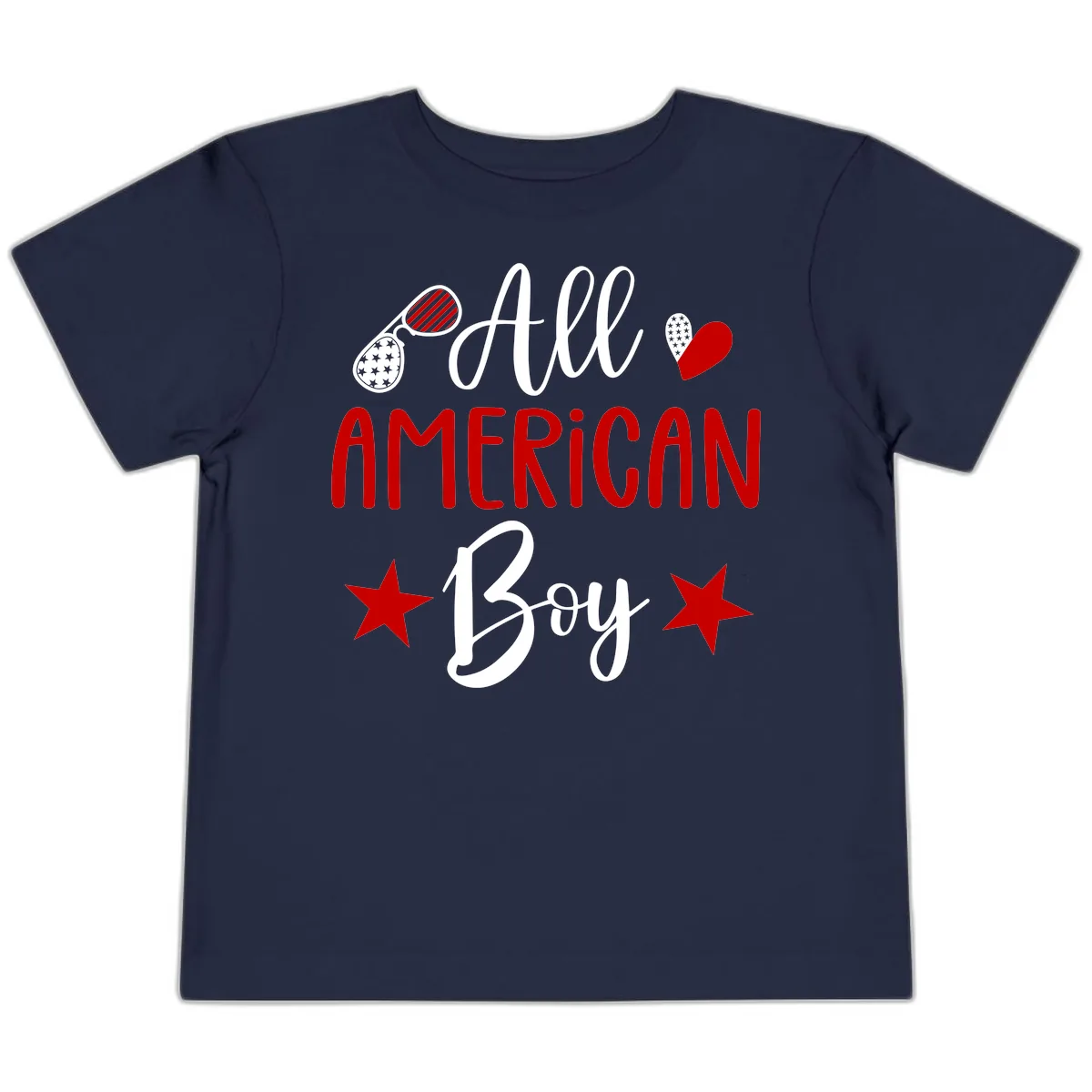 All American Boy Patriotic Fourth Of July Toddler T-Shirt in Navy