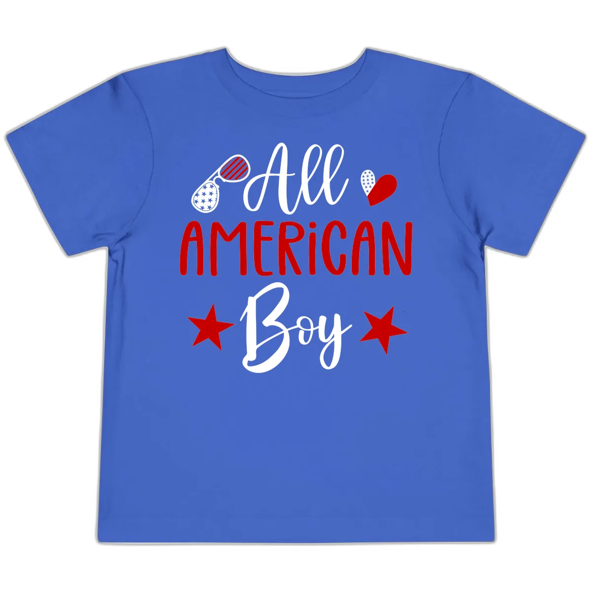 All American Boy Patriotic Fourth Of July Toddler T-Shirt in True Royal