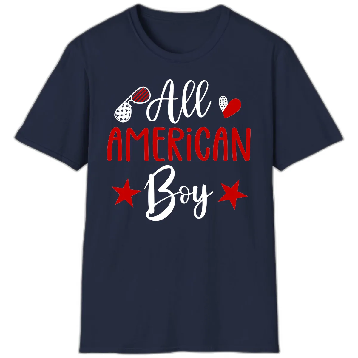 All American Boy Patriotic Fourth Of July T-Shirt in Navy