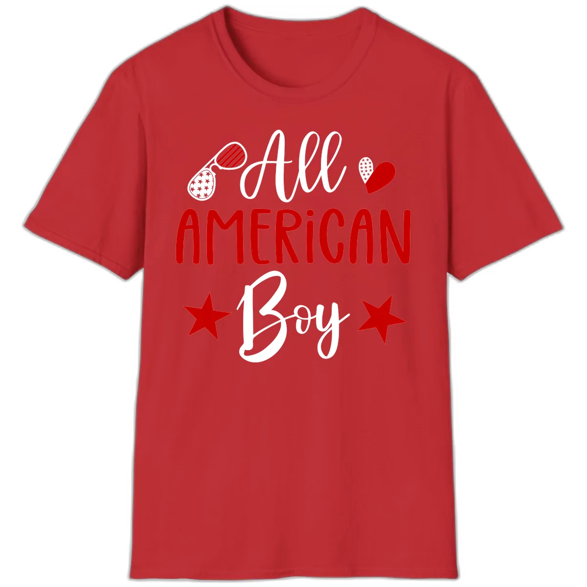 All American Boy Patriotic Fourth Of July T-Shirt in Red