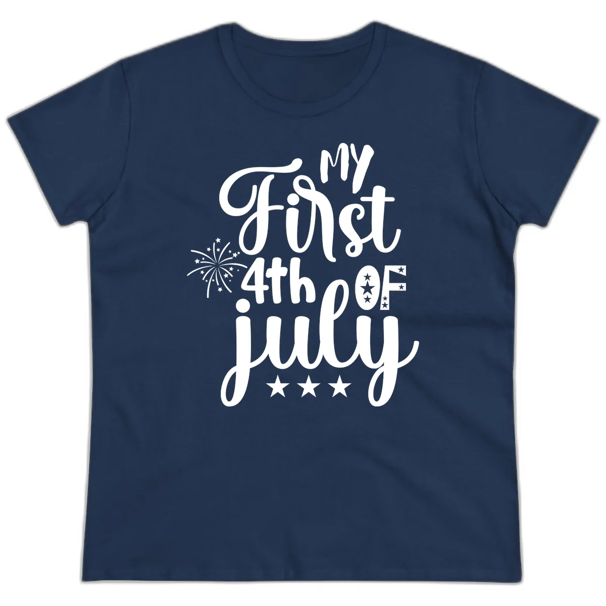 My First 4th Of July Celebration Ladies Tee in Navy