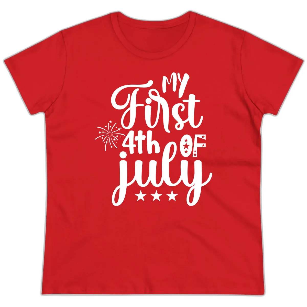 My First 4th Of July Celebration Ladies Tee in Red