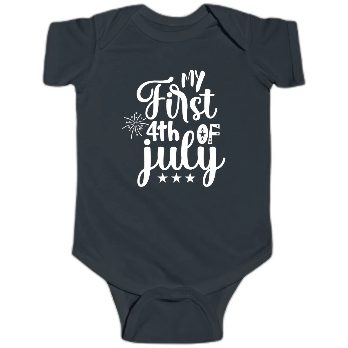 My First 4th Of July Celebration Baby Onesie in Black
