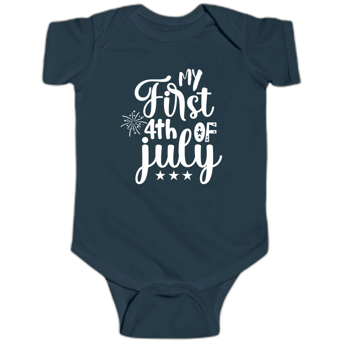 My First 4th Of July Celebration Baby Onesie in Navy