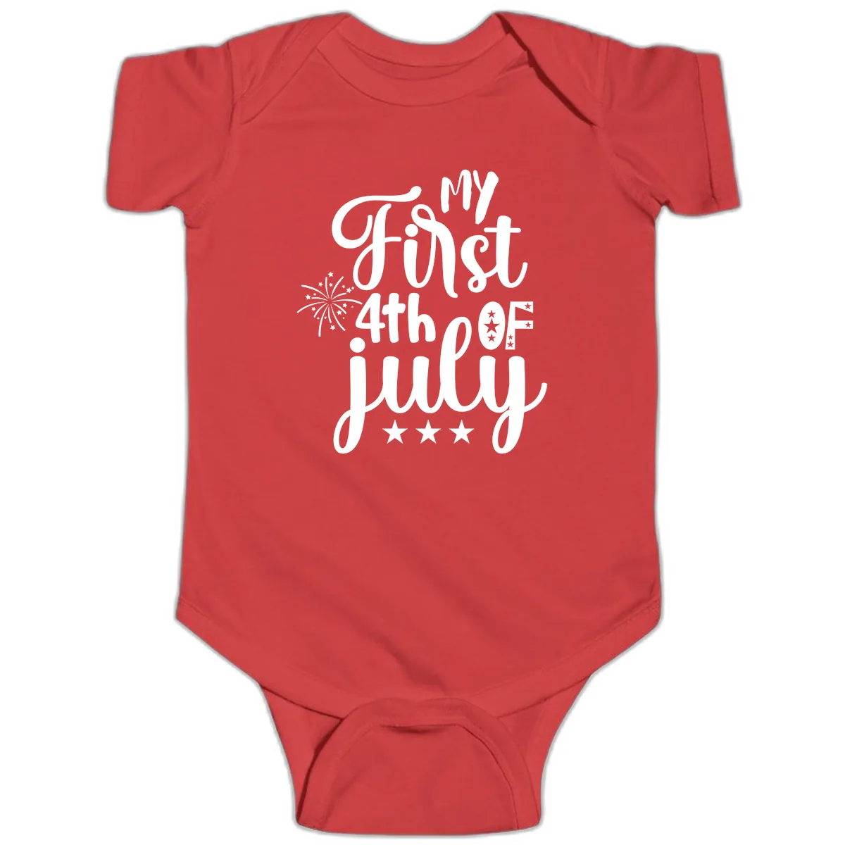 My First 4th Of July Celebration Baby Onesie in Red