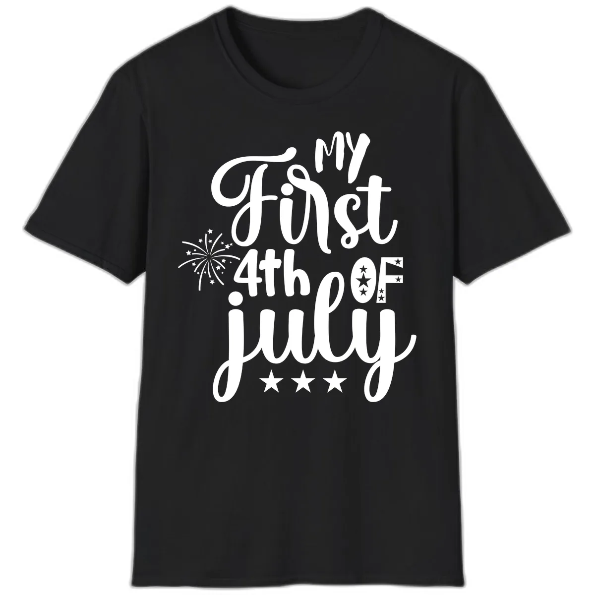 My First 4th Of July Celebration T-Shirt in Black