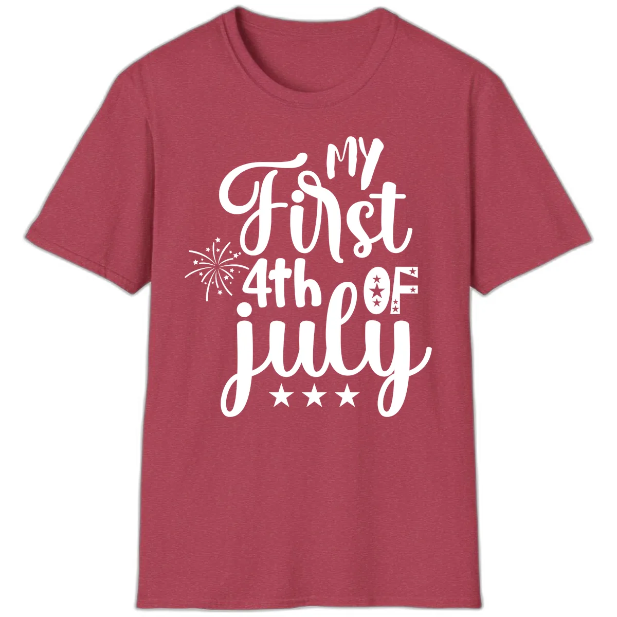 My First 4th Of July Celebration T-Shirt in Heather Cardinal