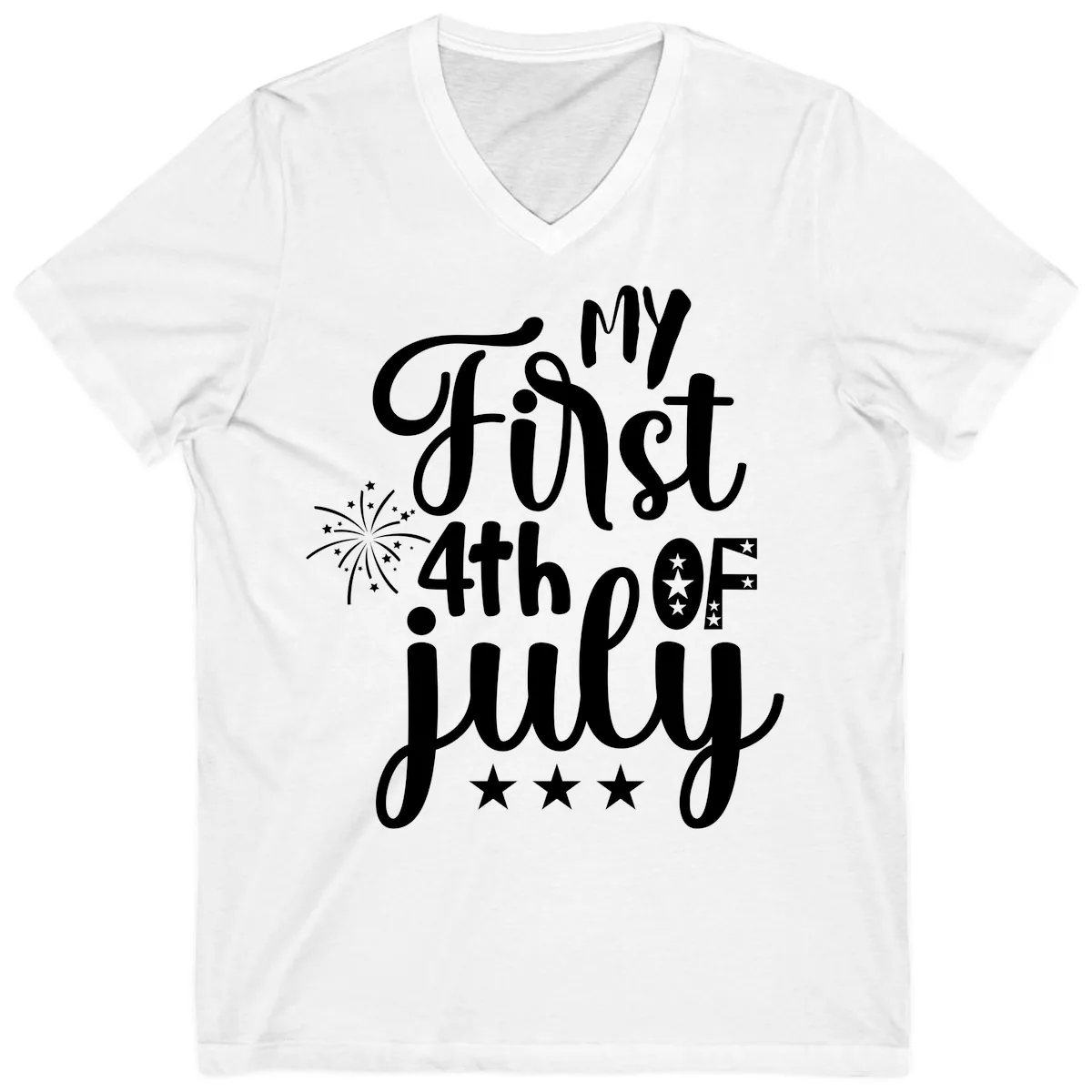 My First 4th Of July Celebration V-Neck in White