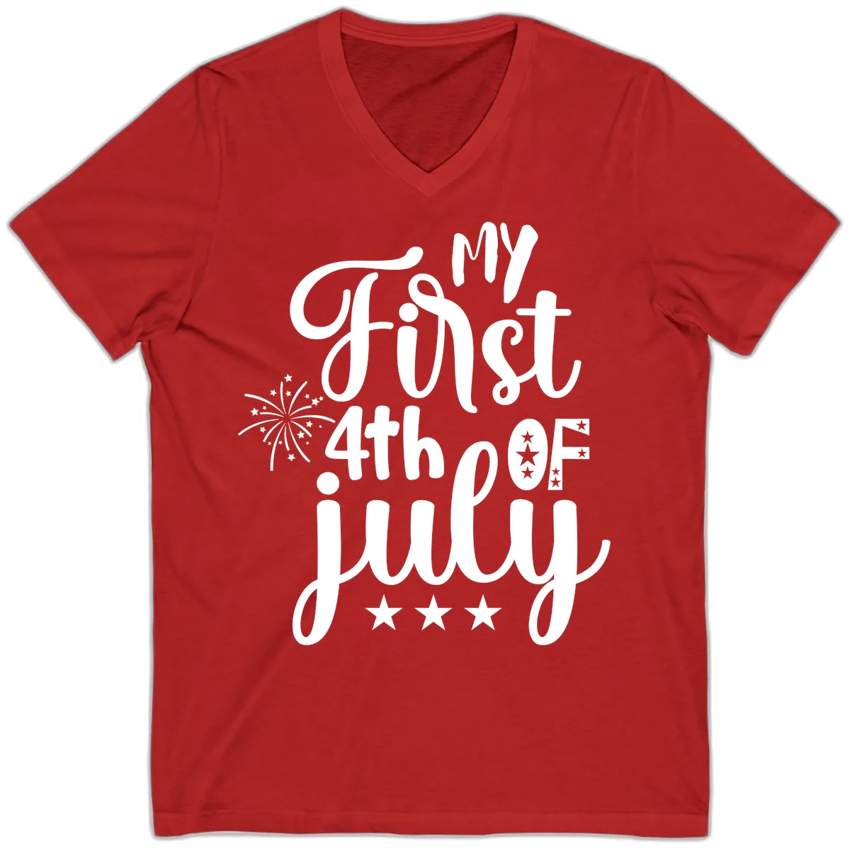 My First 4th Of July Celebration V-Neck in Red