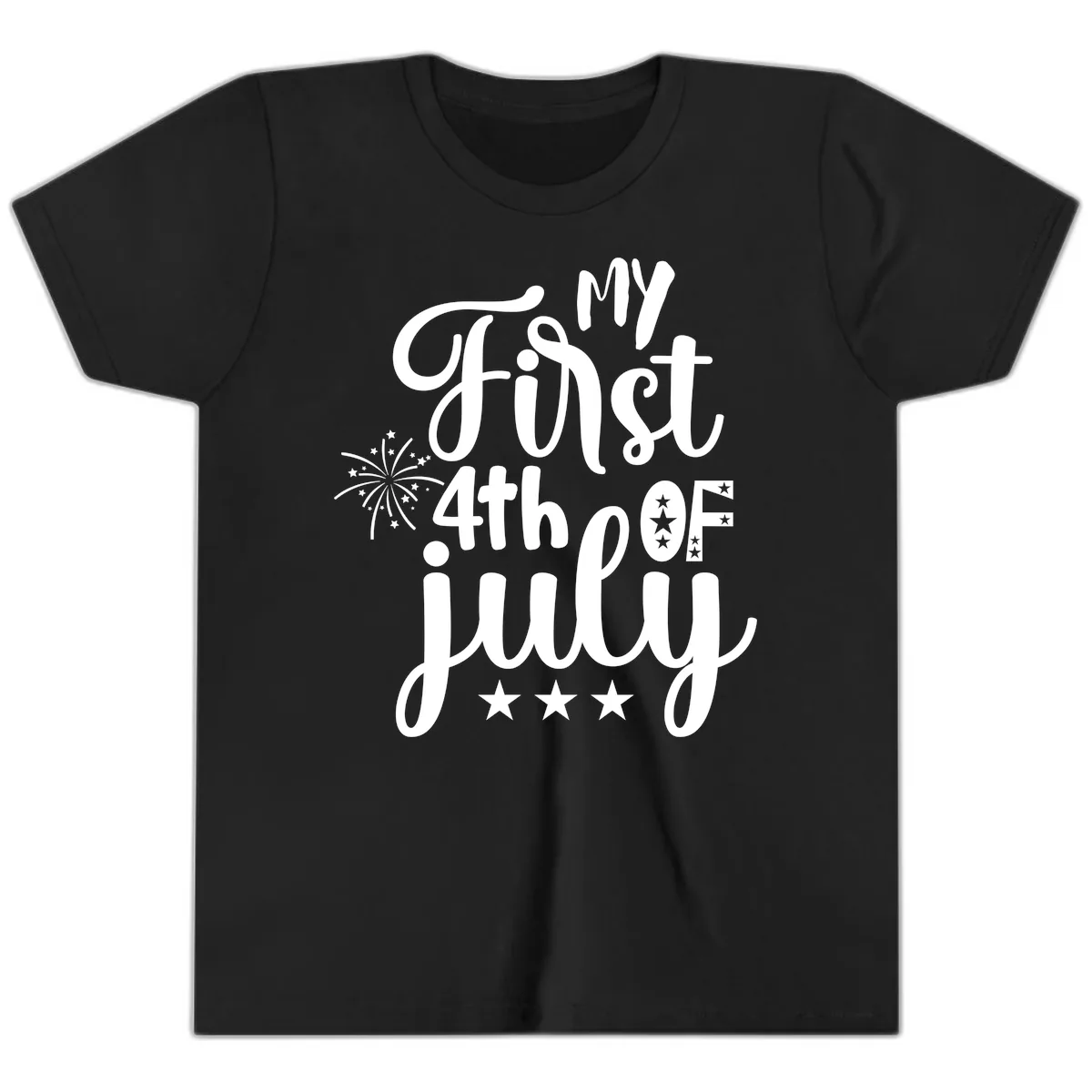 My First 4th Of July Celebration Youth T-Shirt in Black