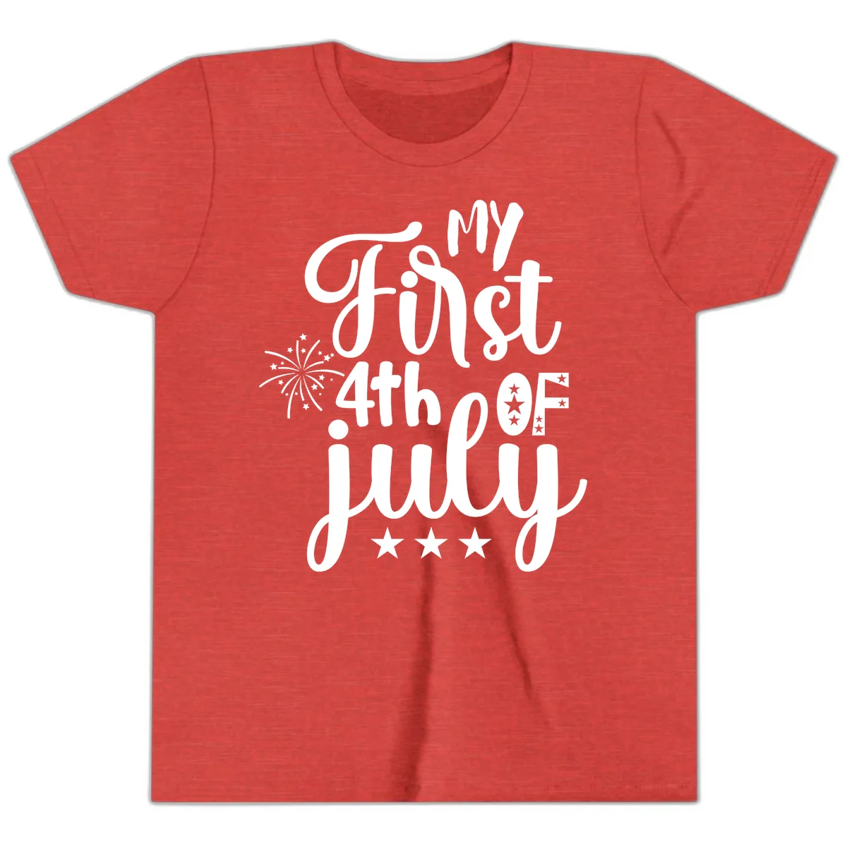 My First 4th Of July Celebration Youth T-Shirt in Heather Red