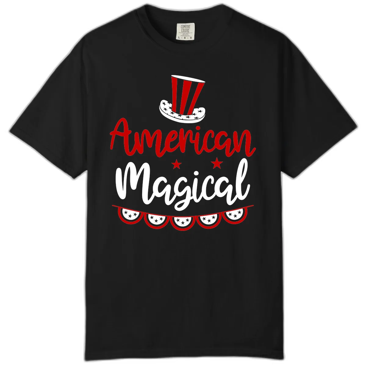 American Magical Patriotic Hat Bunting Comfort Color in Black