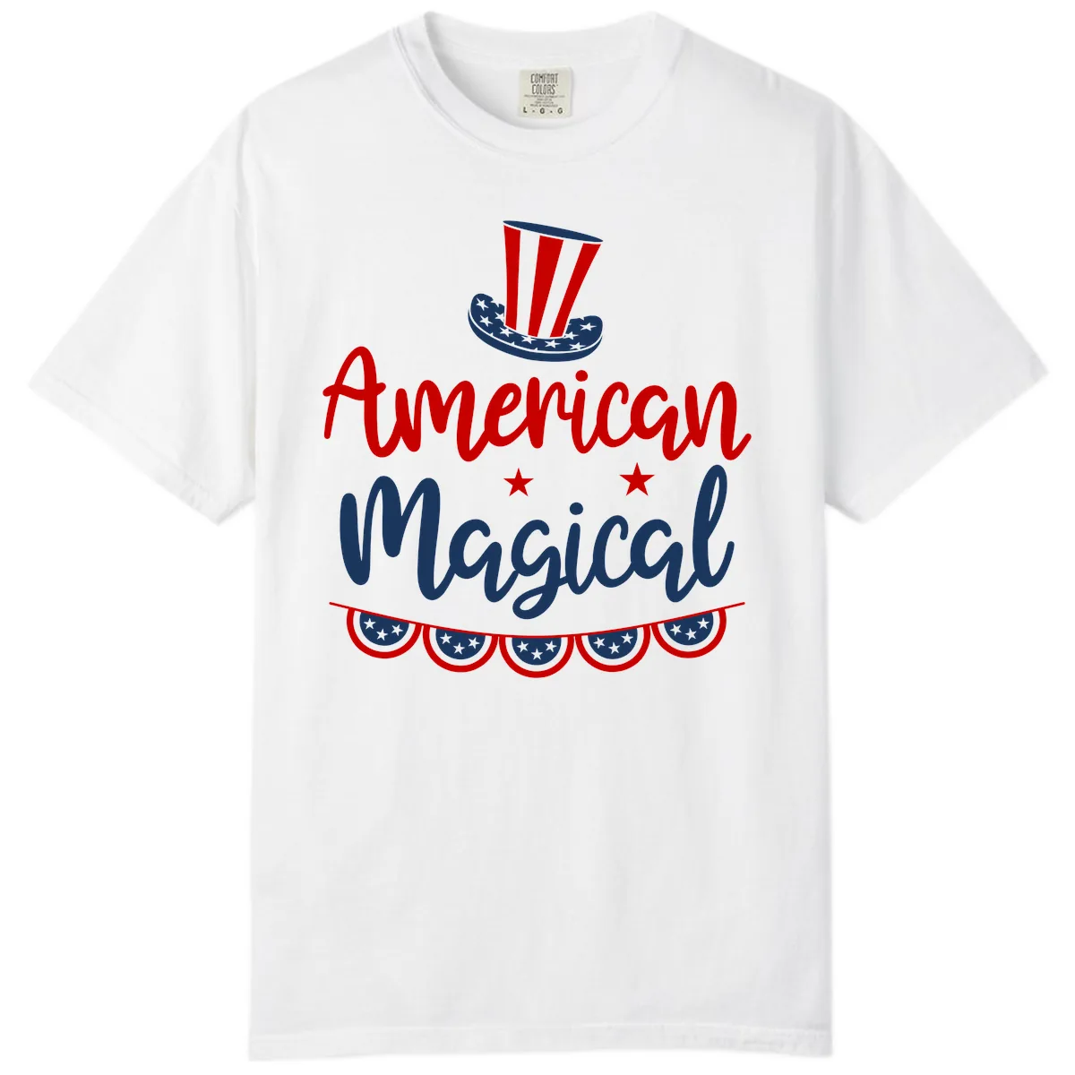 American Magical Patriotic Hat Bunting Comfort Color in White