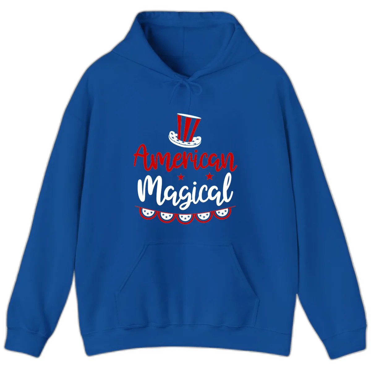 American Magical Patriotic Hat Bunting Hoodie in Royal