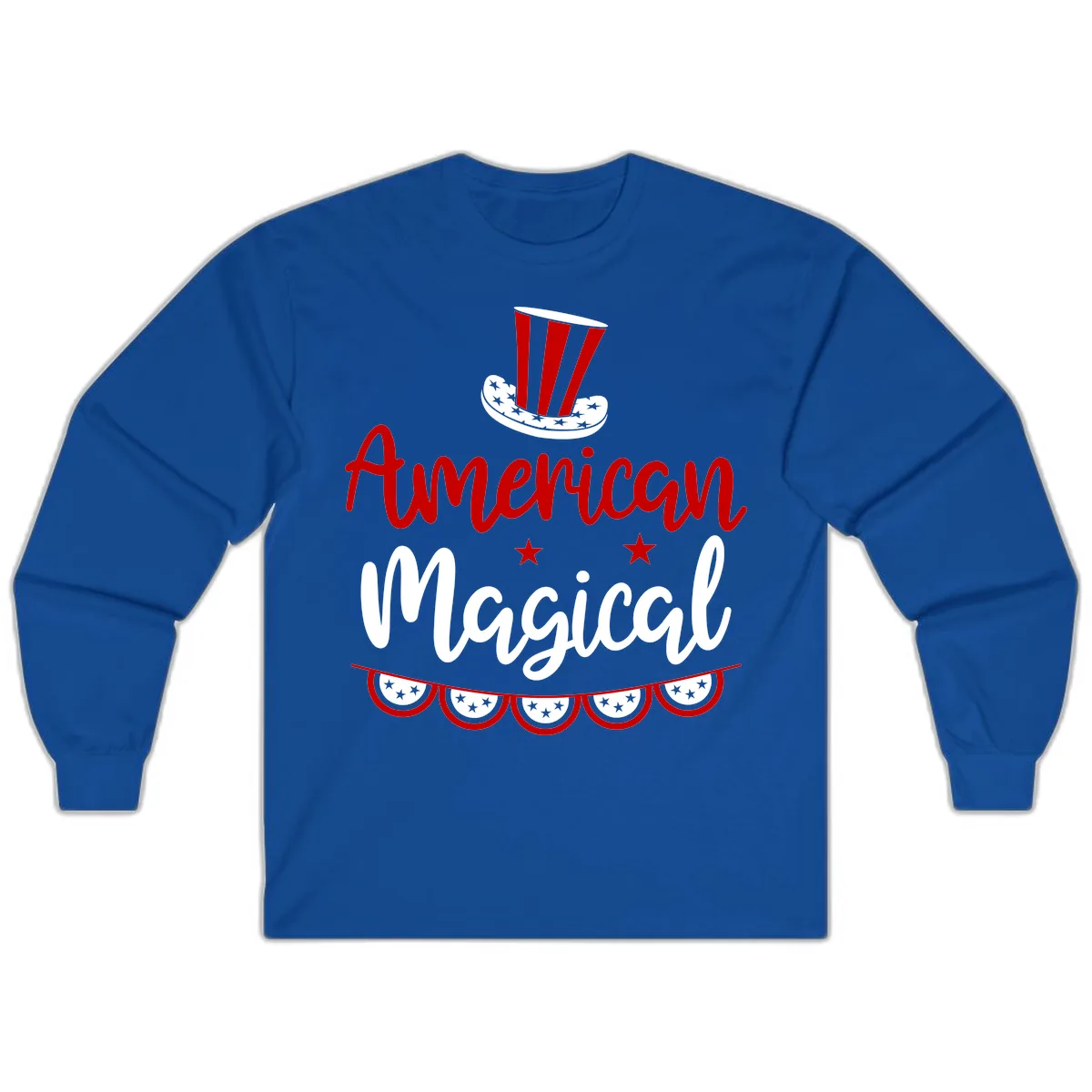 American Magical Patriotic Hat Bunting Long Sleeve in Royal