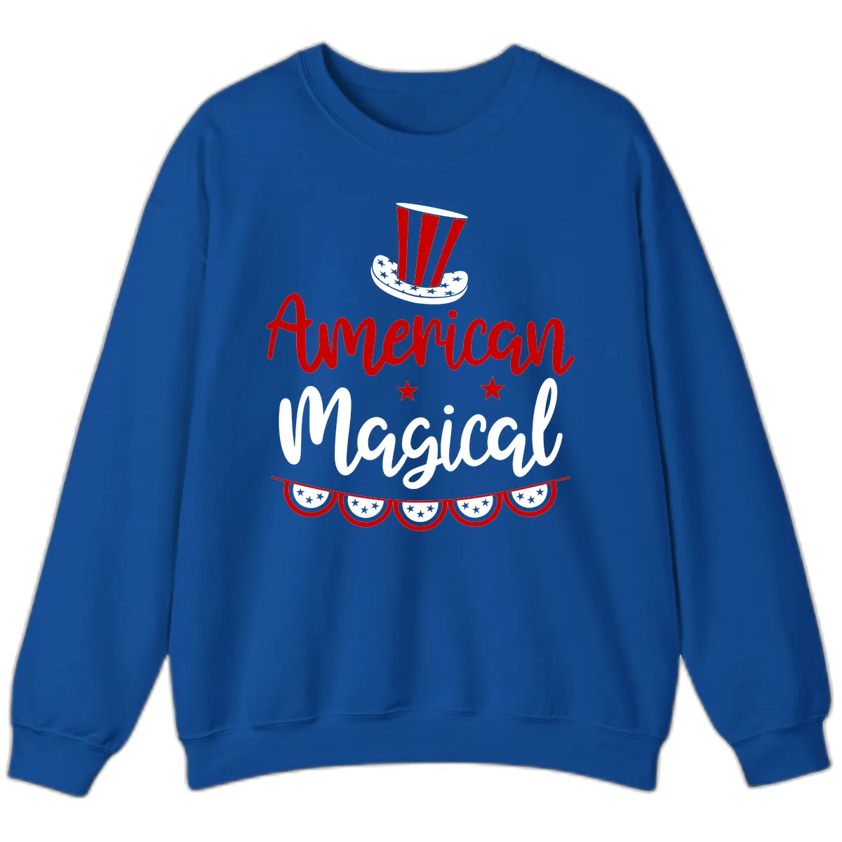 American Magical Patriotic Hat Bunting Sweatshirt in Royal