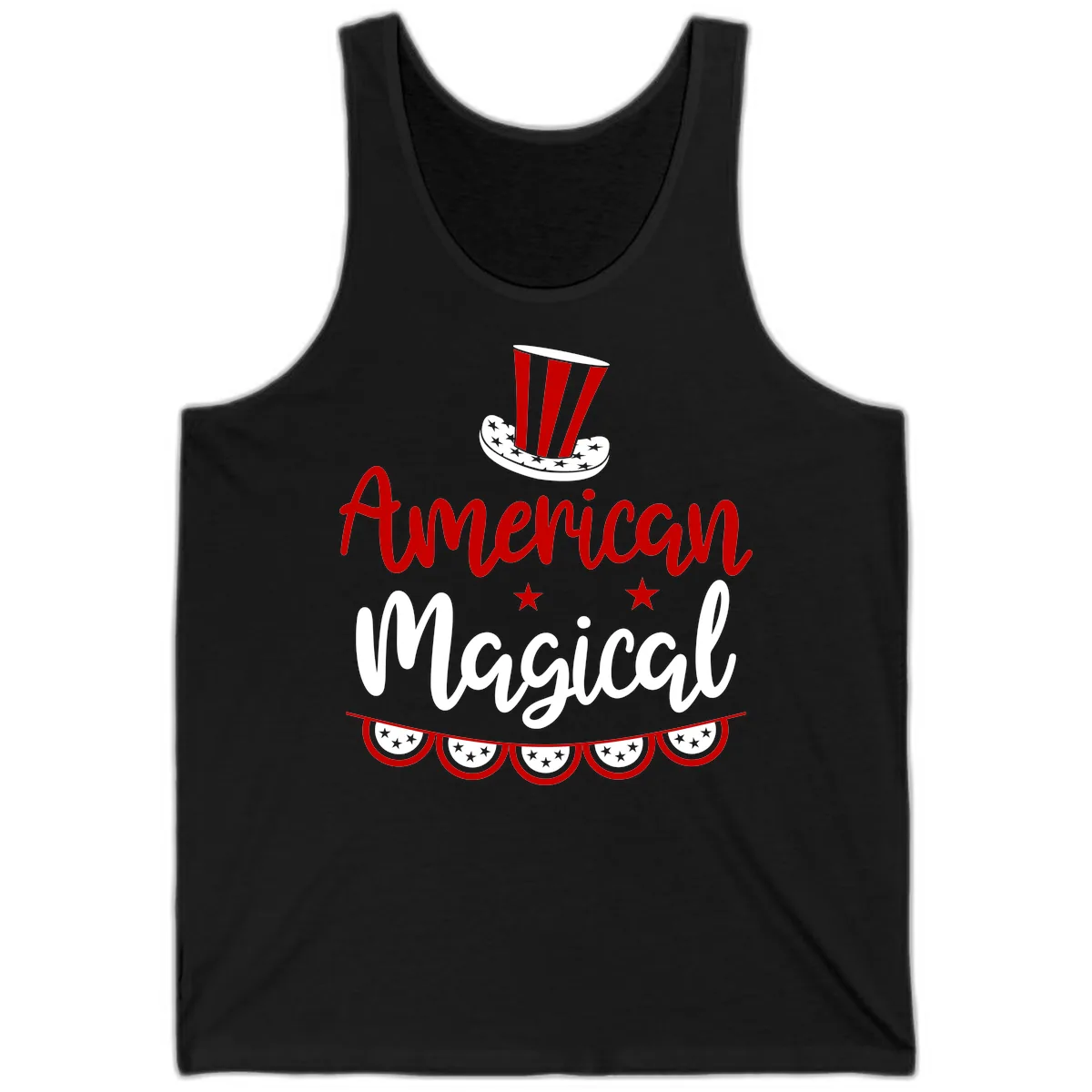 American Magical Patriotic Hat Bunting Tank in Black