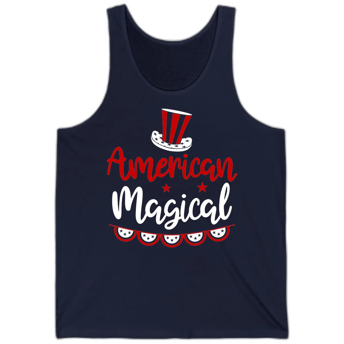 American Magical Patriotic Hat Bunting Tank in Navy