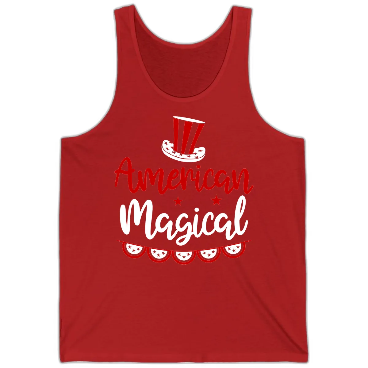 American Magical Patriotic Hat Bunting Tank in Red