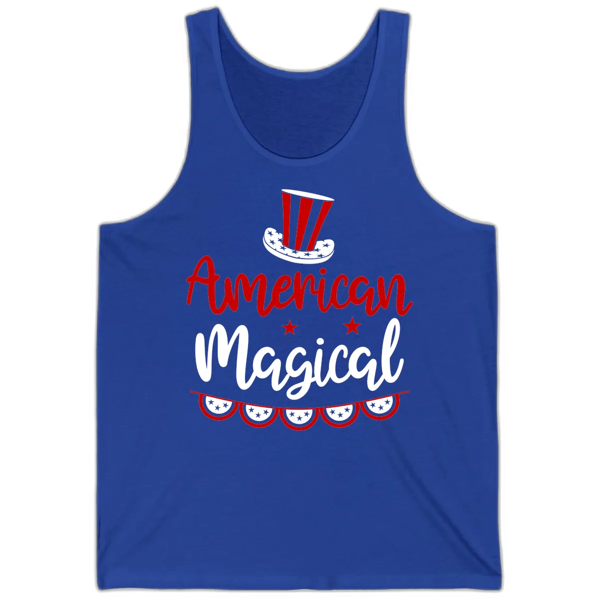 American Magical Patriotic Hat Bunting Tank in True Royal