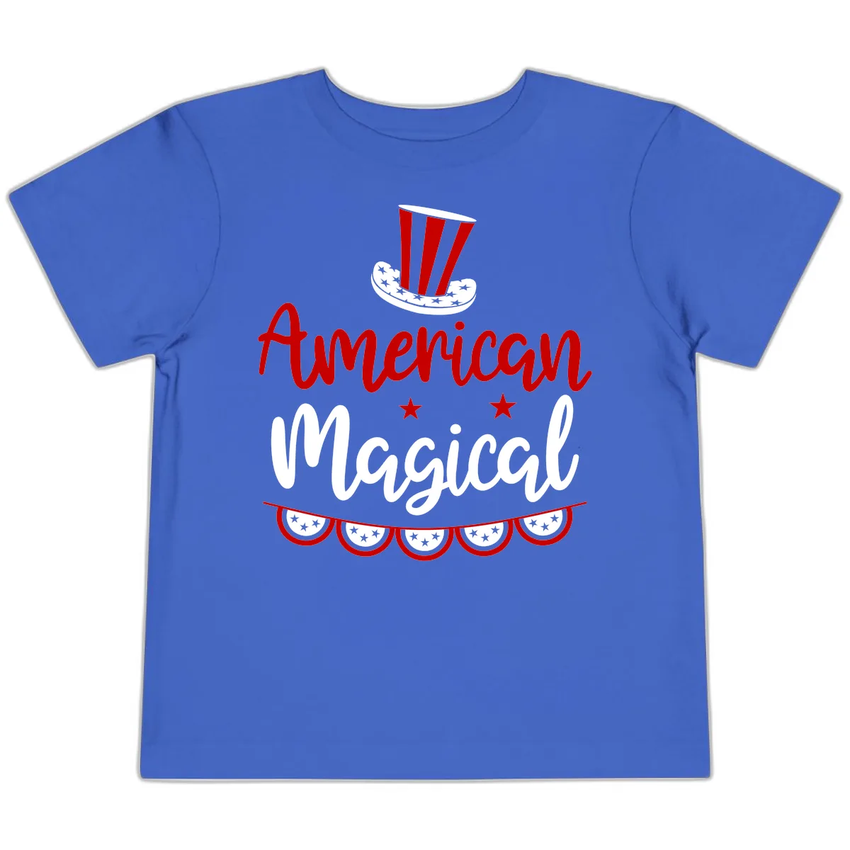 American Magical Patriotic Hat Bunting Toddler T-Shirt in True Royal