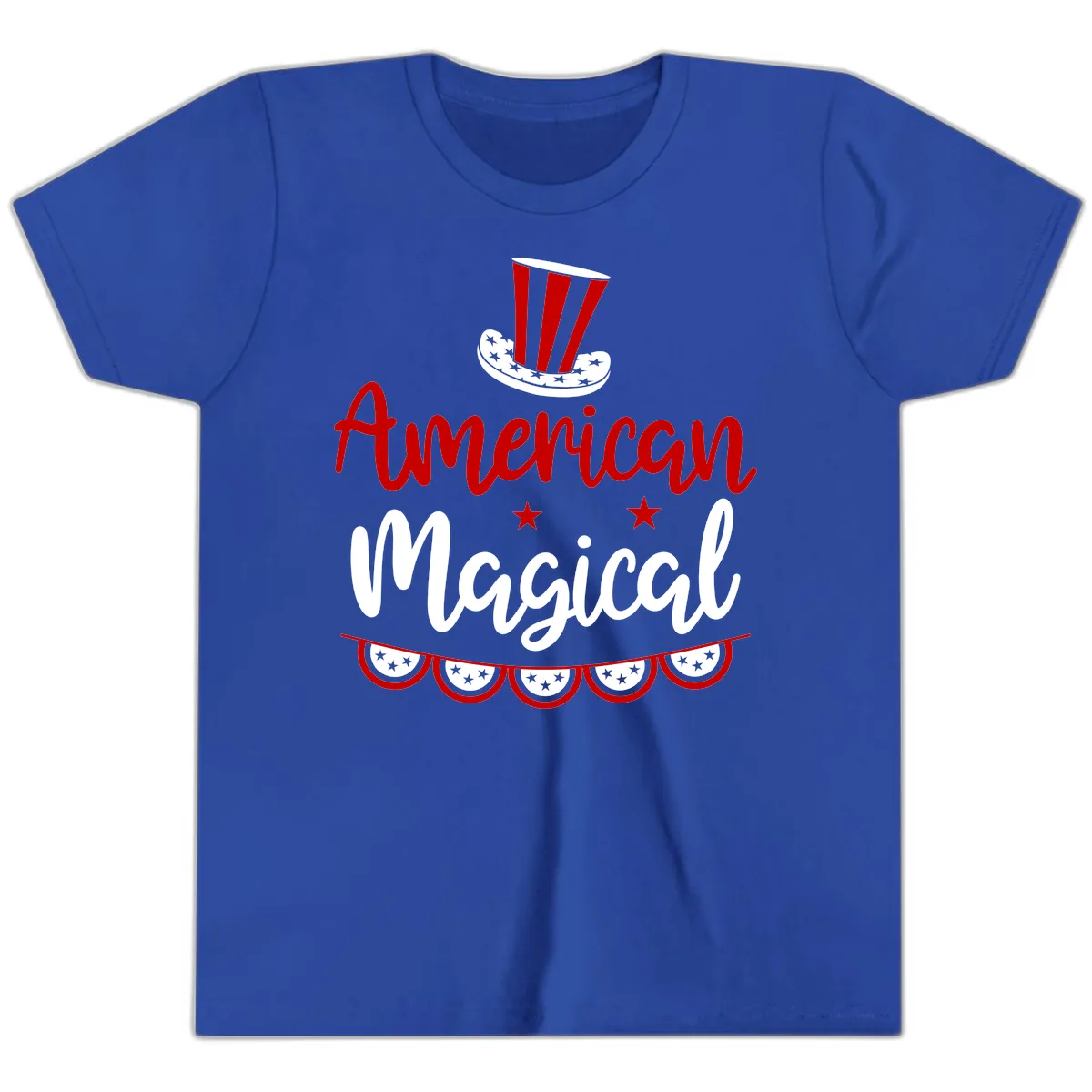 American Magical Patriotic Hat Bunting Youth T-Shirt in True Royal