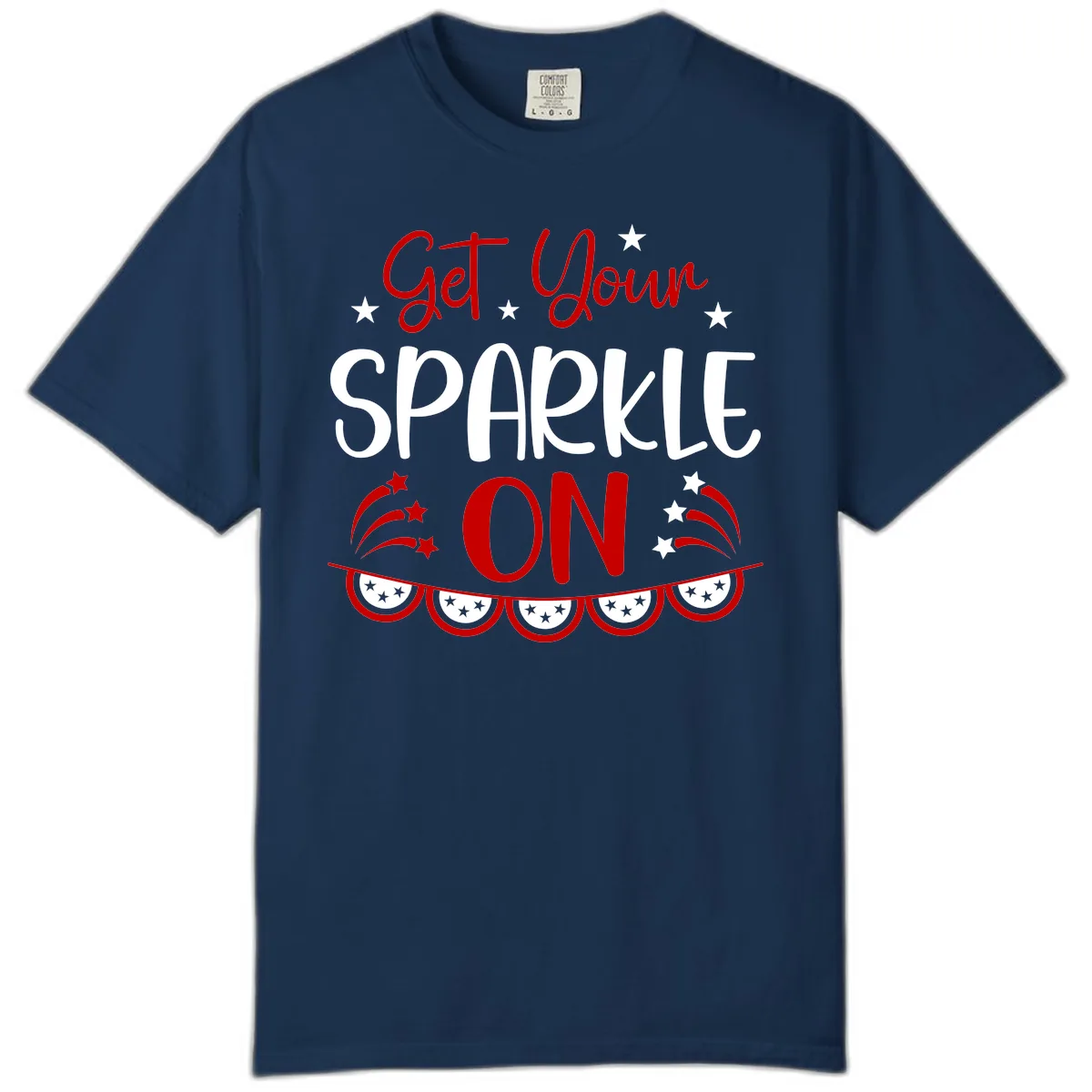 Get Your Sparkle On Patriotic Design Comfort Color in Navy