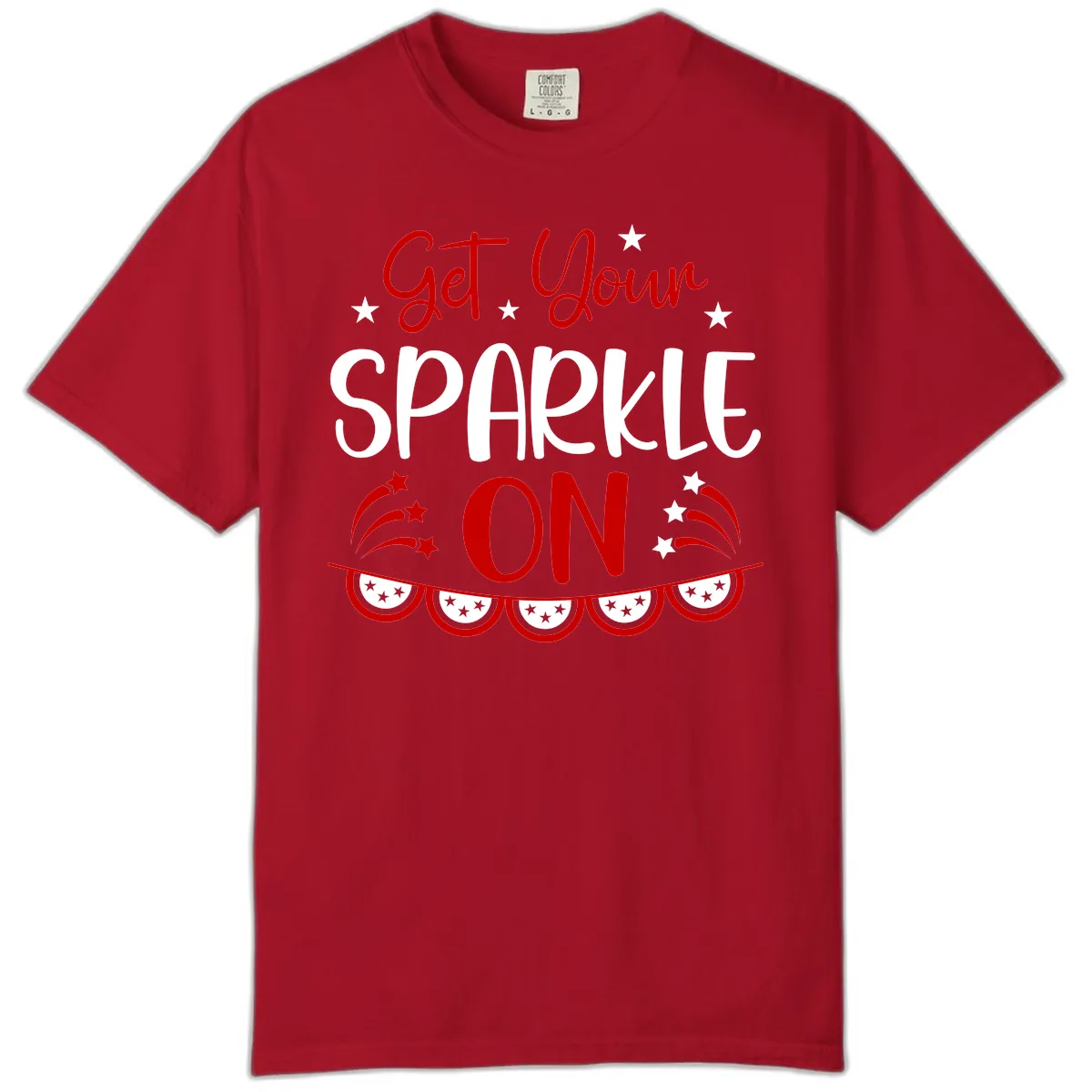 Get Your Sparkle On Patriotic Design Comfort Color in Red