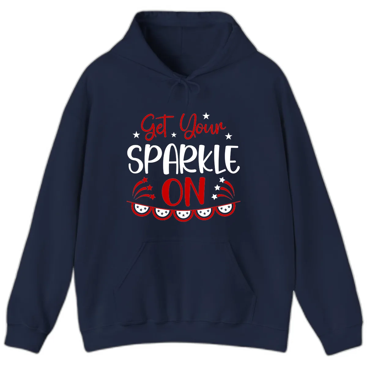 Get Your Sparkle On Patriotic Design Hoodie in Navy