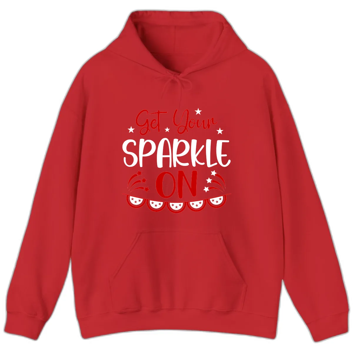 Get Your Sparkle On Patriotic Design Hoodie in Red
