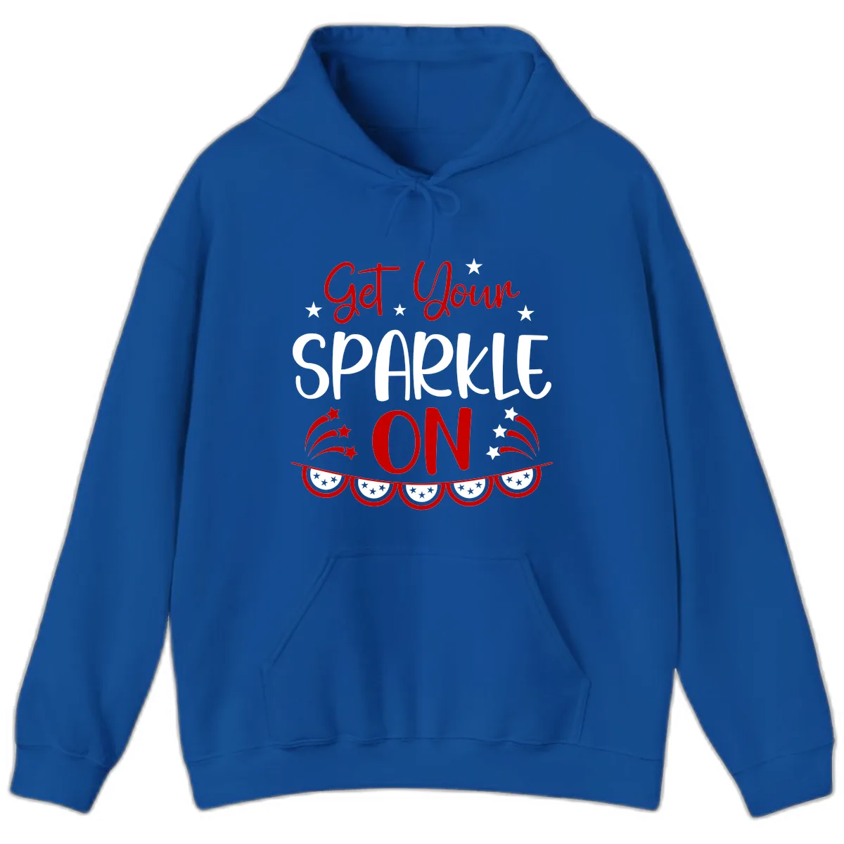 Get Your Sparkle On Patriotic Design Hoodie in Royal