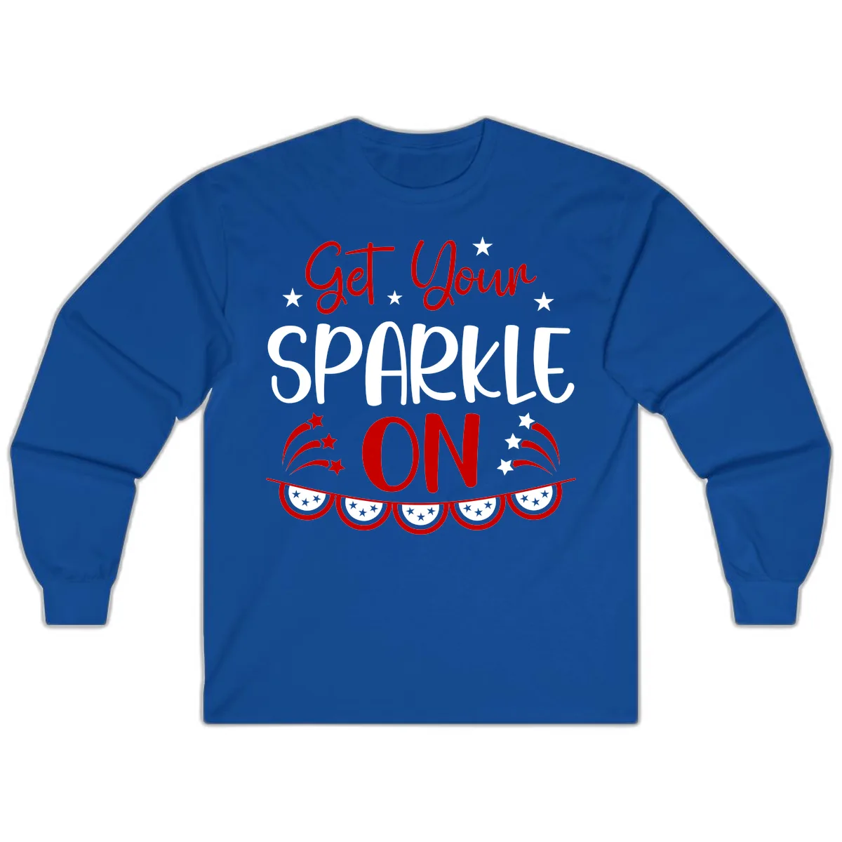Get Your Sparkle On Patriotic Design Long Sleeve in Royal