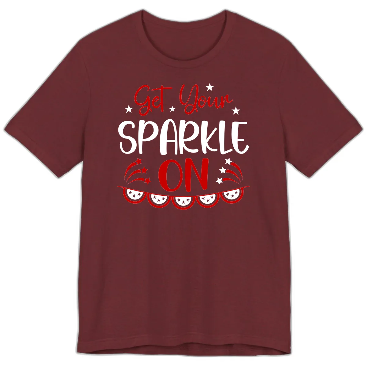 Get Your Sparkle On Patriotic Design Premium T-Shirt in Heather Cardinal