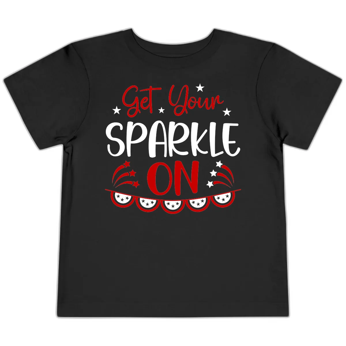 Get Your Sparkle On Patriotic Design Toddler T-Shirt in Black